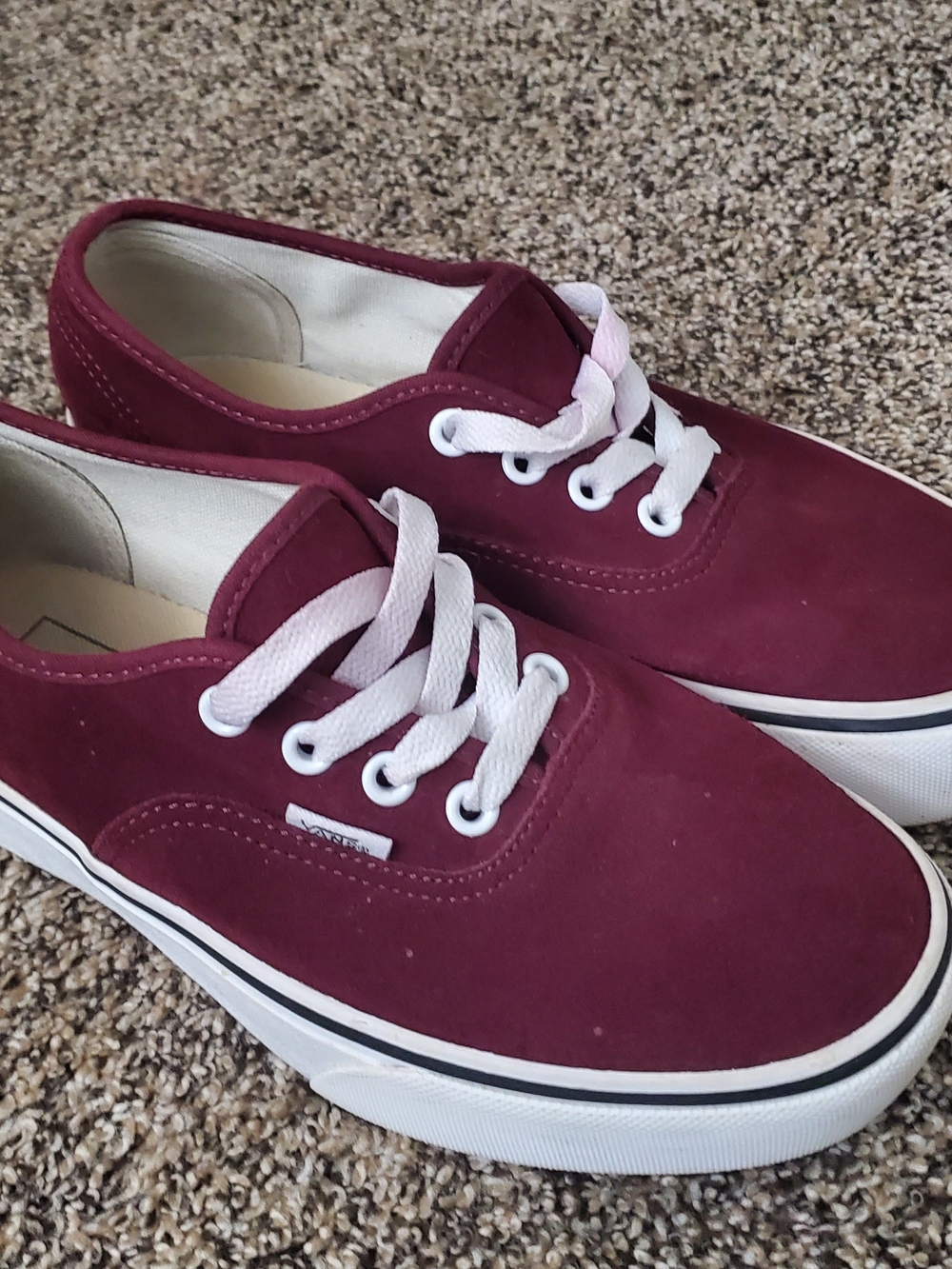 Vans Authentic Platform Low-Top Sneakers in Burgundy with White Laces